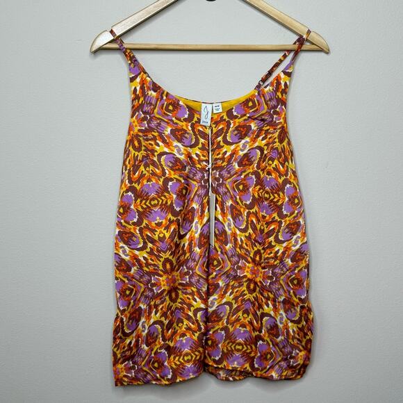 Joie Tops - Joie NWT Orange Purple Abstract Adjustable Strap Tank Top Size M